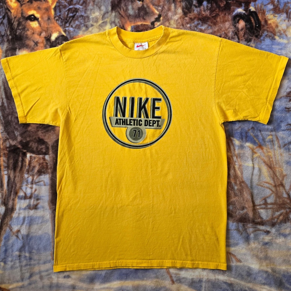 Vintage Nike Athletic Dept. 90s Y2K Center Graphic Casual Athletic Tee sz M/L